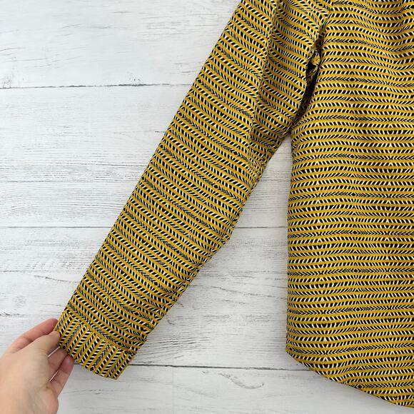 The Limited Yellow Printed Long Sleeve Blouse Size M - Picture 4 of 8